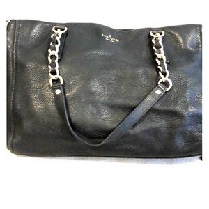 Lg Kate spade designer black purse w gold accents